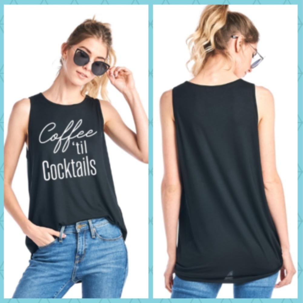 Coffee til Cocktails sleeveless tee pack of 3